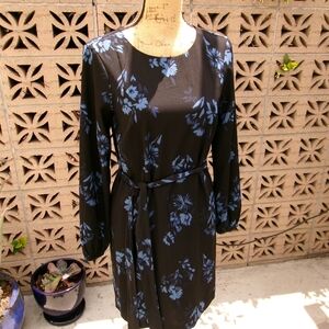 H&M Black Dress with Blue Floral Design
